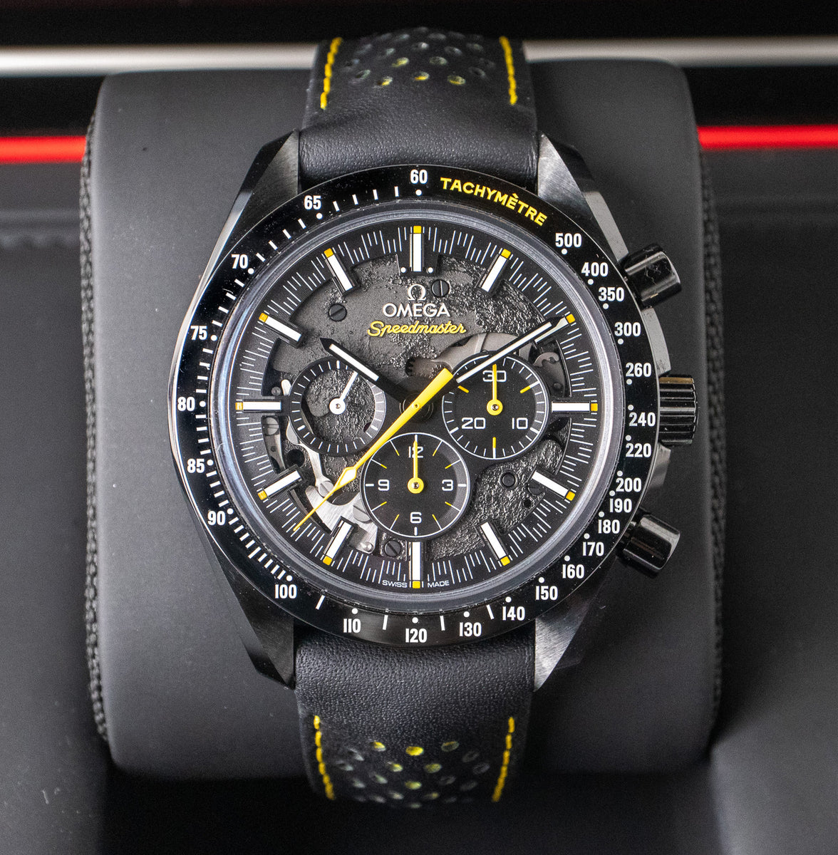 Omega speedmaster black discount yellow