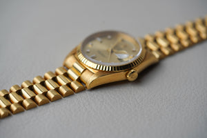 1988 Rolex Day-Date 18238 Champagne Diamond Dial