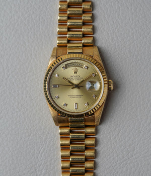 1988 Rolex Day-Date 18238 Champagne Diamond Dial