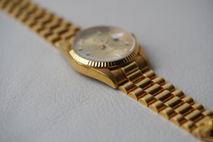 1988 Rolex Day-Date 18238 Champagne Diamond Dial