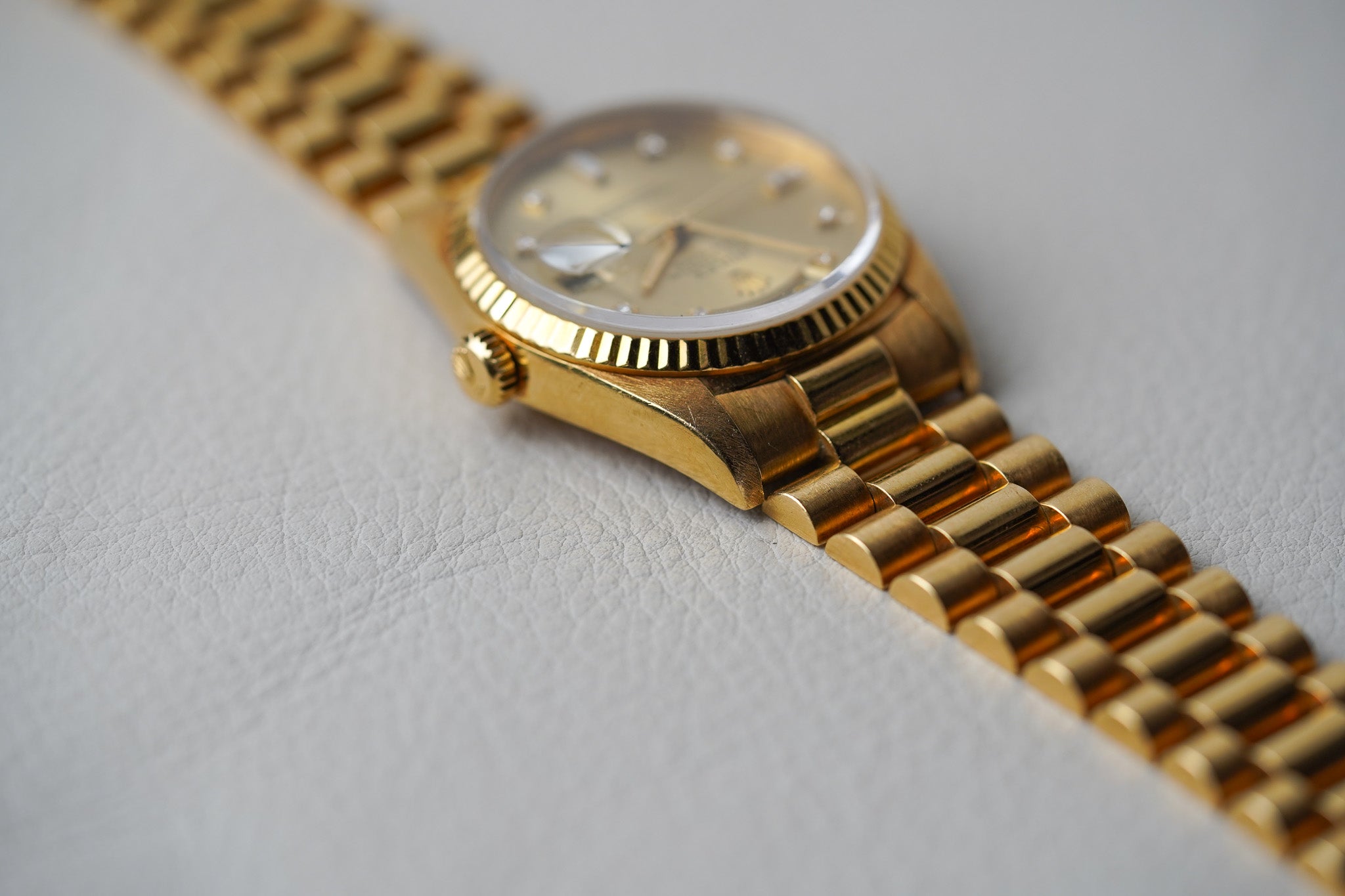 1988 Rolex Day-Date 18238 Champagne Diamond Dial