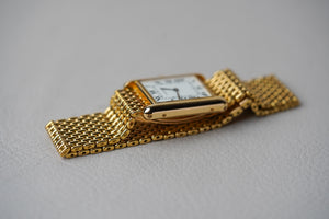 Cartier Tank Louis 'PARIS' Dial 18K Yellow Gold Beads of Rice Bracelet 78086