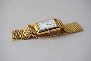 Cartier Tank Louis 'PARIS' Dial 18K Yellow Gold Beads of Rice Bracelet 78086