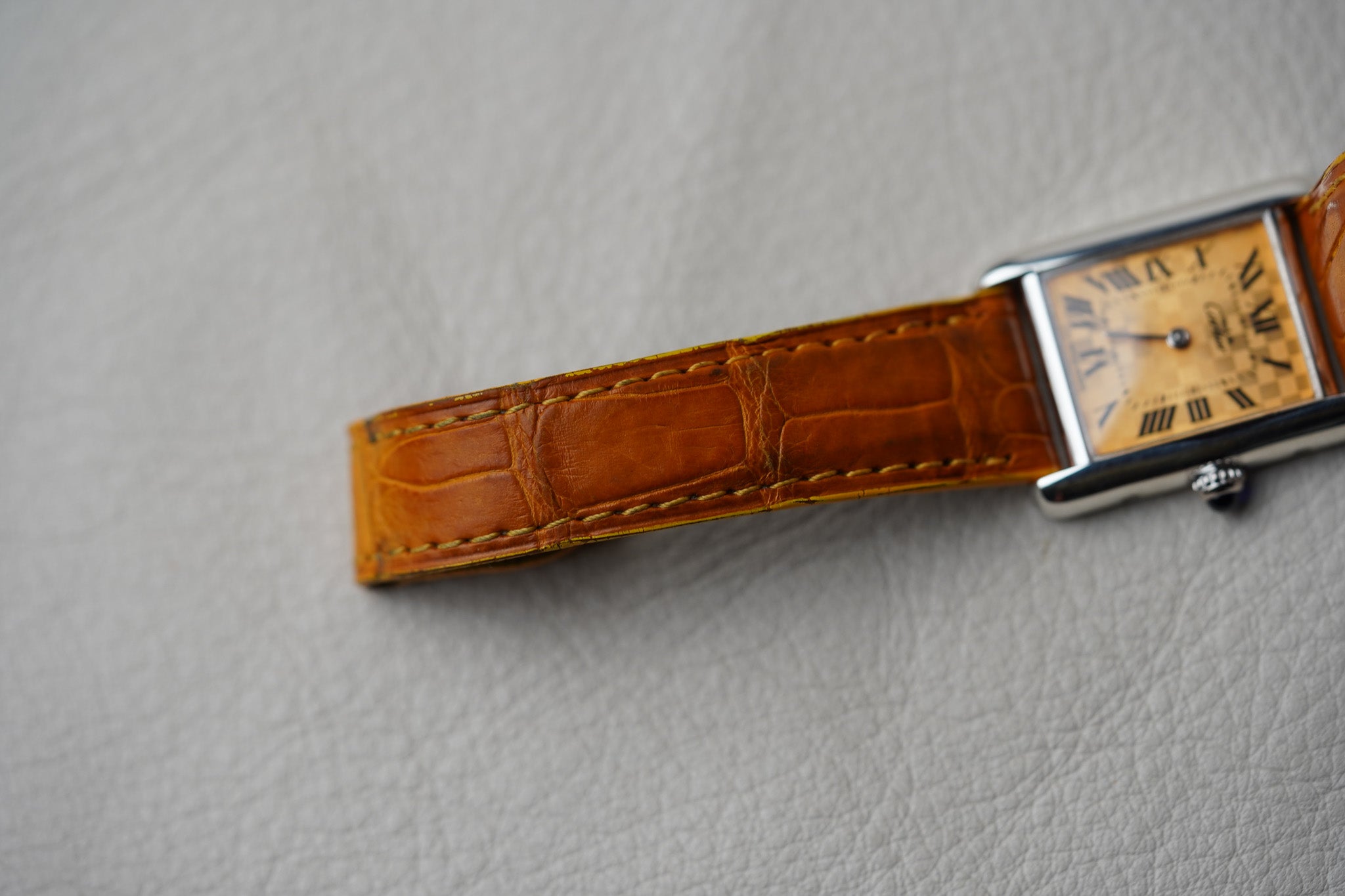 Cartier Tank Must de Cartier Small Mosiac Checkerboard Orange 2416