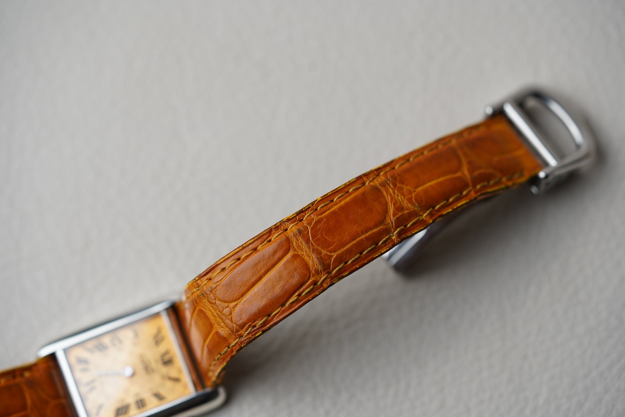 Cartier Tank Must de Cartier Small Mosiac Checkerboard Orange 2416