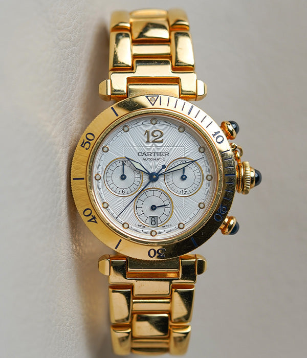 Cartier Pasha Diver Chronograph 18k Yellow Gold W30140D1 2111