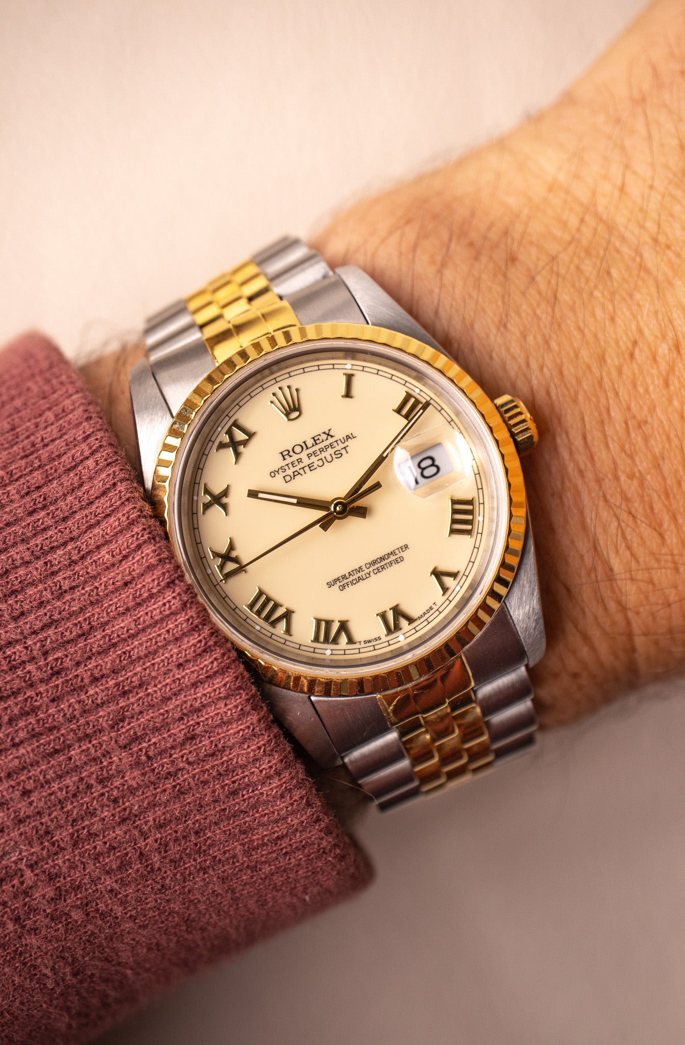 Rolex Datejust Ivory Roman Dial 16233