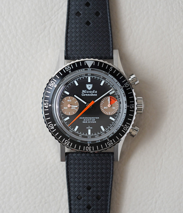 Nivada Grenchen Chronomaster White Orange Boy Rubber Tropic 86012WM01LC