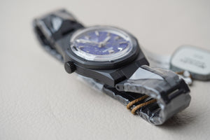 Nivada Grenchen F77 Black Ceramic Lapis Lazuli 68022A77