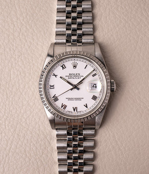 Rolex Datejust 16220 "Skinny Roman" White Dial