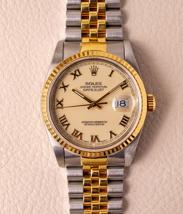 Rolex Datejust Ivory Roman Dial 16233