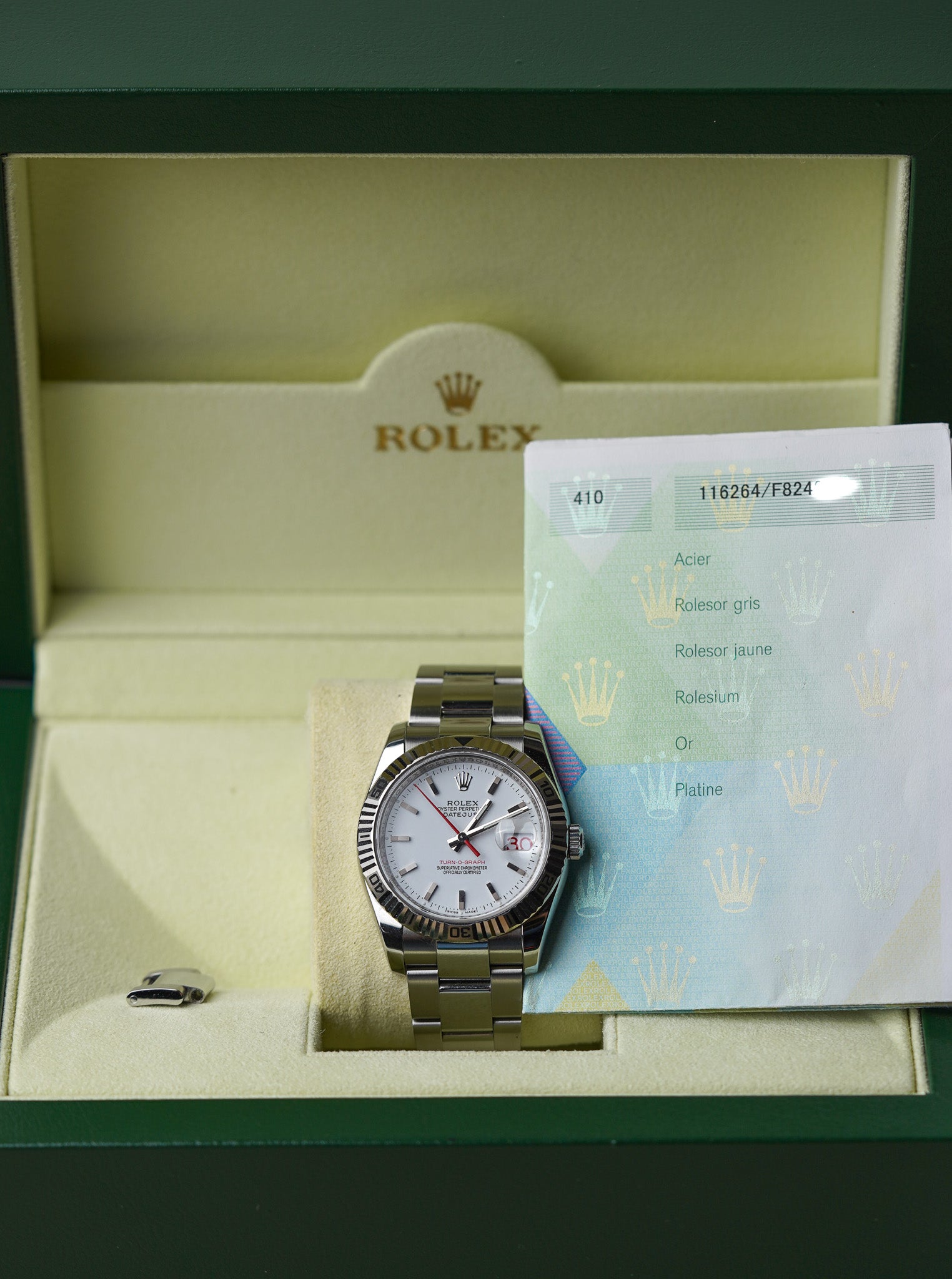 Rolex Datejust Turn-O-Graph 116264 White Dial