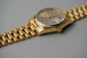 1989 Rolex Day-Date 18238 Champagne Stick Dial