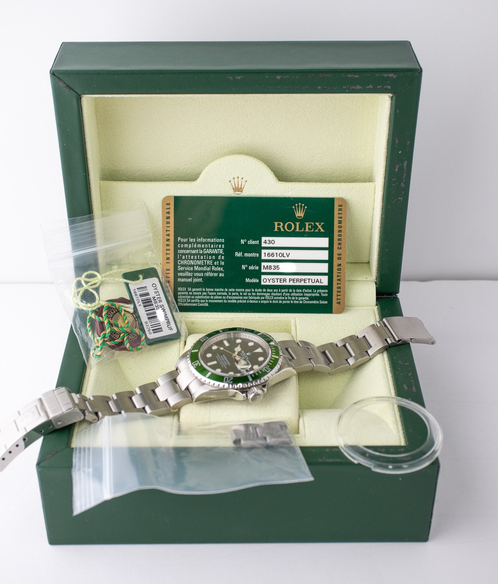 Rolex Submariner 16610LV 'Kermit' Engraved